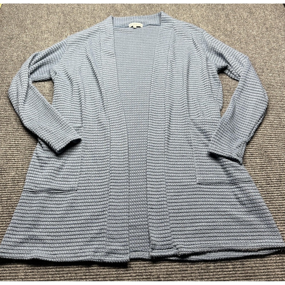 Blakeley Sweater Womens Petite Small Open Front Cardigan Waffle Knit Made USA